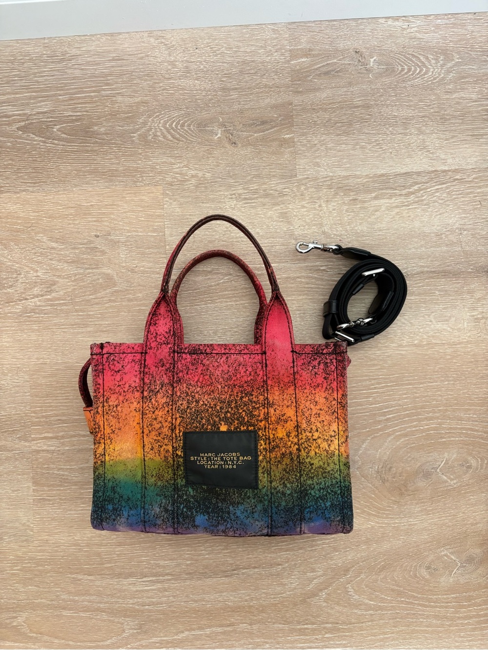 Small Marc Jacobs custom The Tote Bag Gradient Rainbow 🌈 ✨ Glitter - Picture 3 of 8